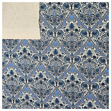 Canvas fein Ornamente blau