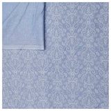 Baumwolle Halbdruck Ornamente hellblau und weiß