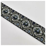 Elastic Band Jacquard grün, schwarz und hellblau 4cm